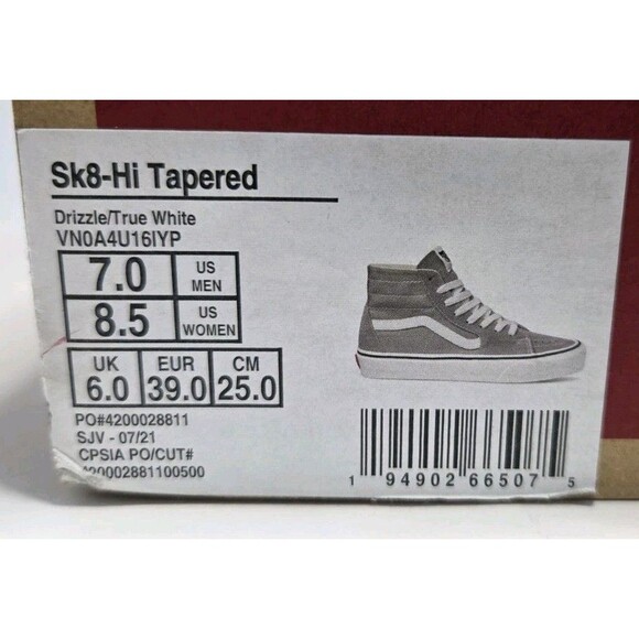 Size 8.5 W, 7 M VANS Sk8- Suede - Drizzle & True White (Gray) New In Box - Picture 1 of 9